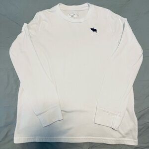 Abercrombie Kids White Long Sleeve Tee Classic Crew
